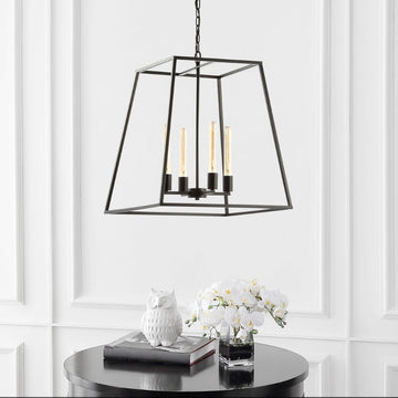 Hutson 21" Iron Modern Angled LED Chandelier - JONATHAN Y